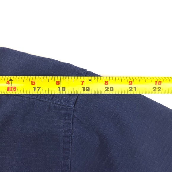 Carhartt Mens Scrub Top Medium Navy Blue Ripstop V-Neck Chest Pocket - C15108 - Picture 7 of 12